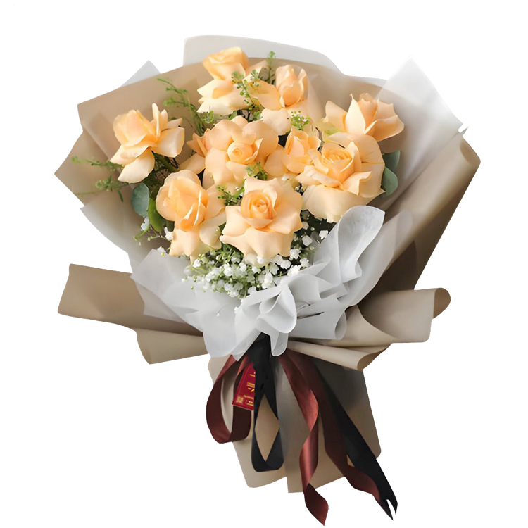Peachy Blush buket bunga wisuda, anniversary, pernikahan, hari ibu. pengiriman cepat seluruh Indonesia - Million Bloom 