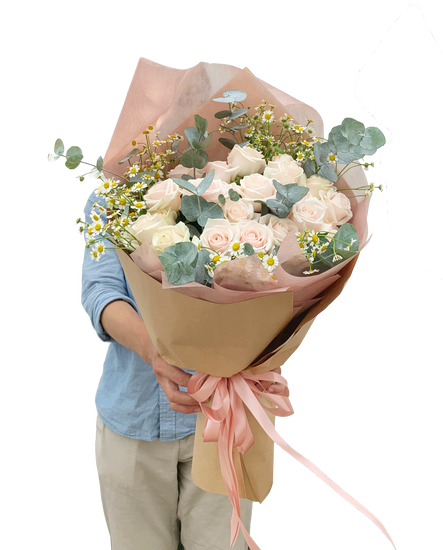 Lovely In Pink buket bunga wisuda, anniversary, pernikahan, hari ibu. pengiriman cepat seluruh Indonesia - Million Bloom